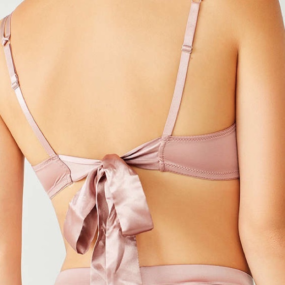 🆕UOBlushPinkTieBackSilkyBraOutFromUnderCollection - Picture 3 of 4
